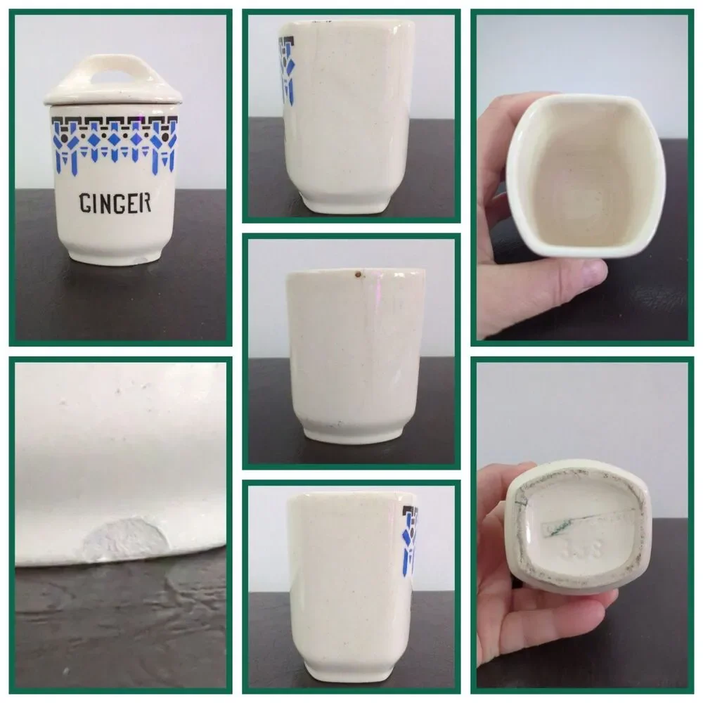 Vintage Ditmar Urbach ? Czechoslovakia Mini Spice Canisters Set of 5, Art Deco